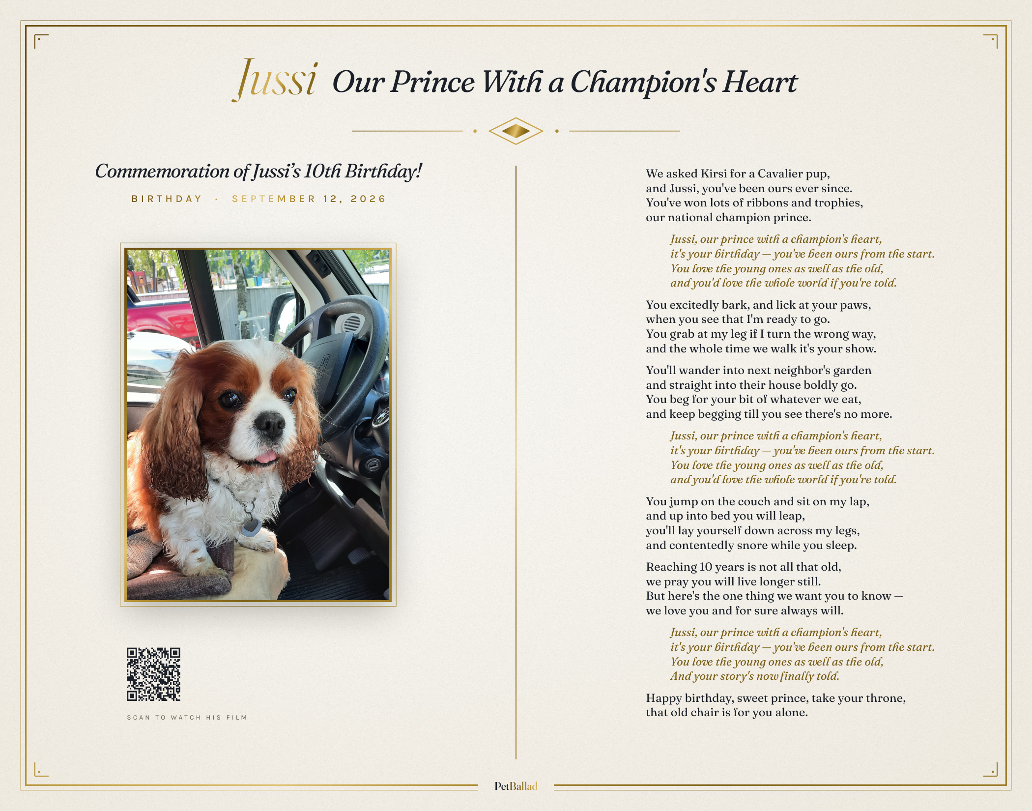 Jussi's lyrics sheet