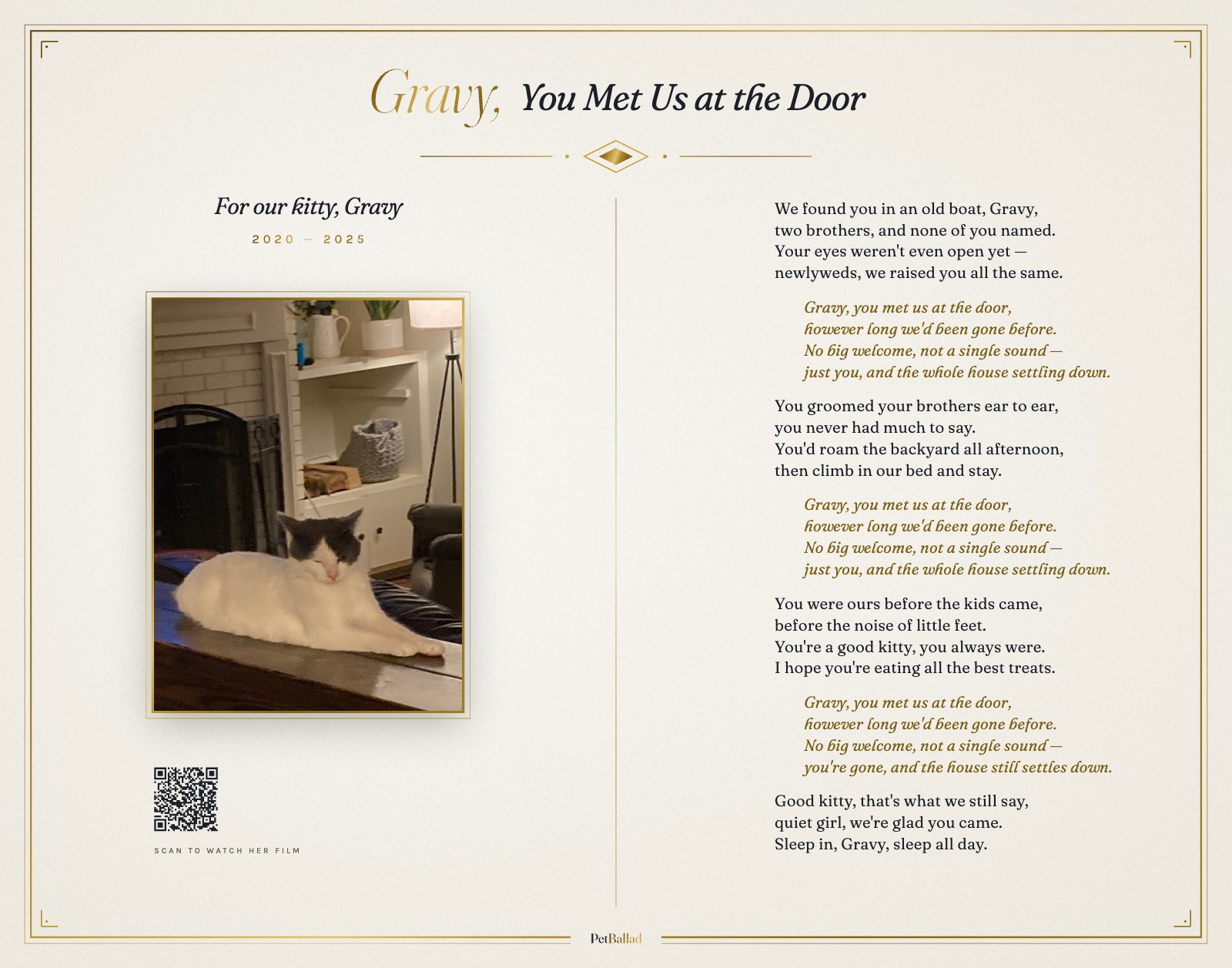 Gravy's lyrics sheet